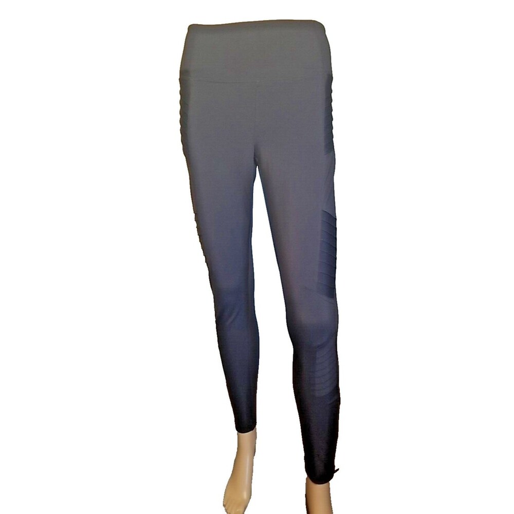 Athleta Delancey Moto Small Petite Black Fitness Yoga Leggings EUC           T20